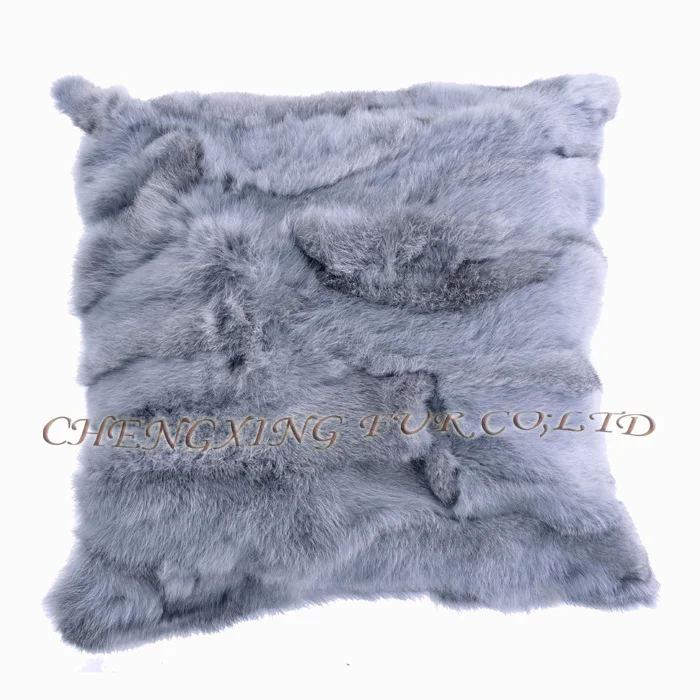 Soft and Warm Real Rabbit Fur Patchwork Pillow Case, Free Shipping, CX-D-17, Free Shipping