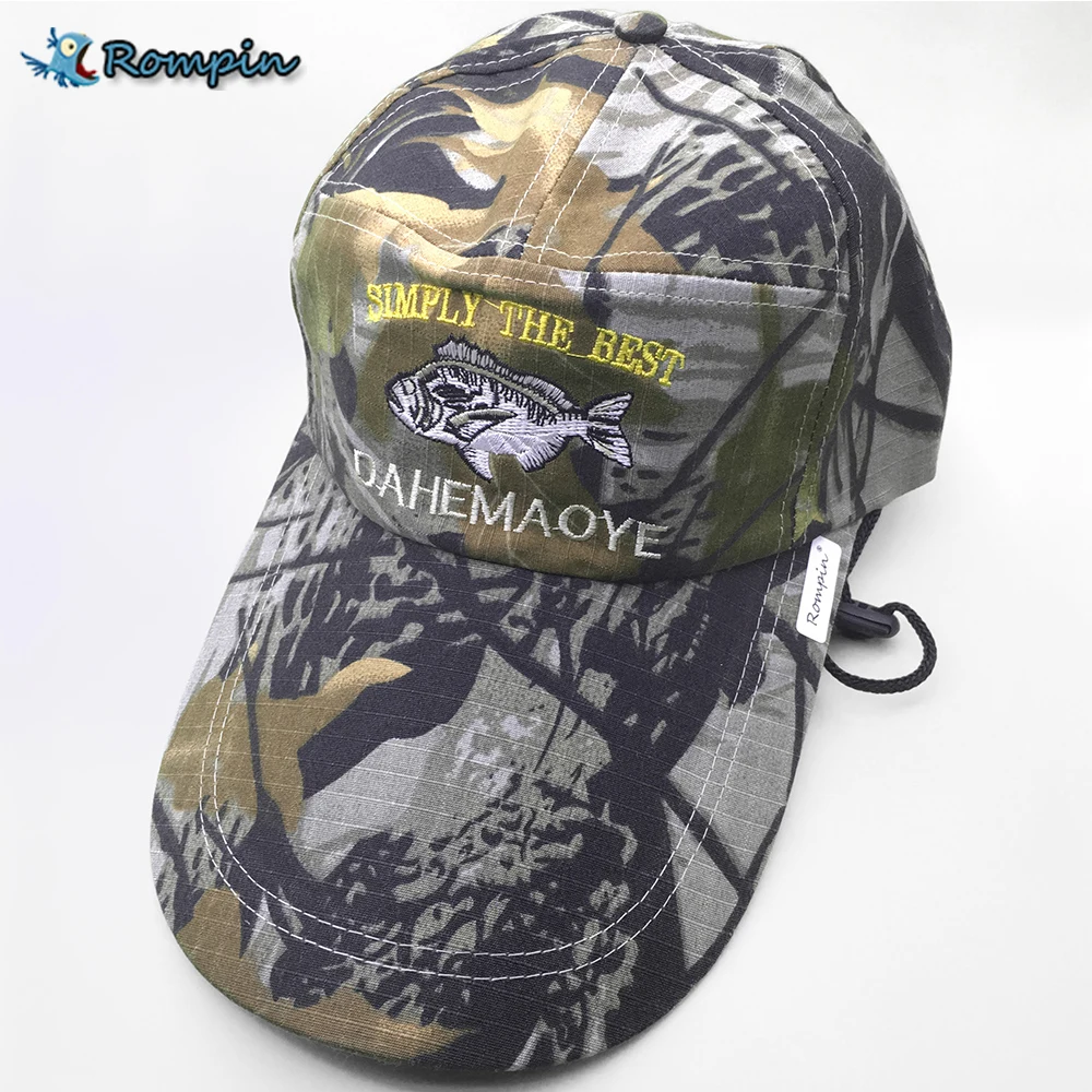 Rompin Outdoor fishing summer sun sunscreen protection fishing bucket fisherman hats jungle hat camouflage