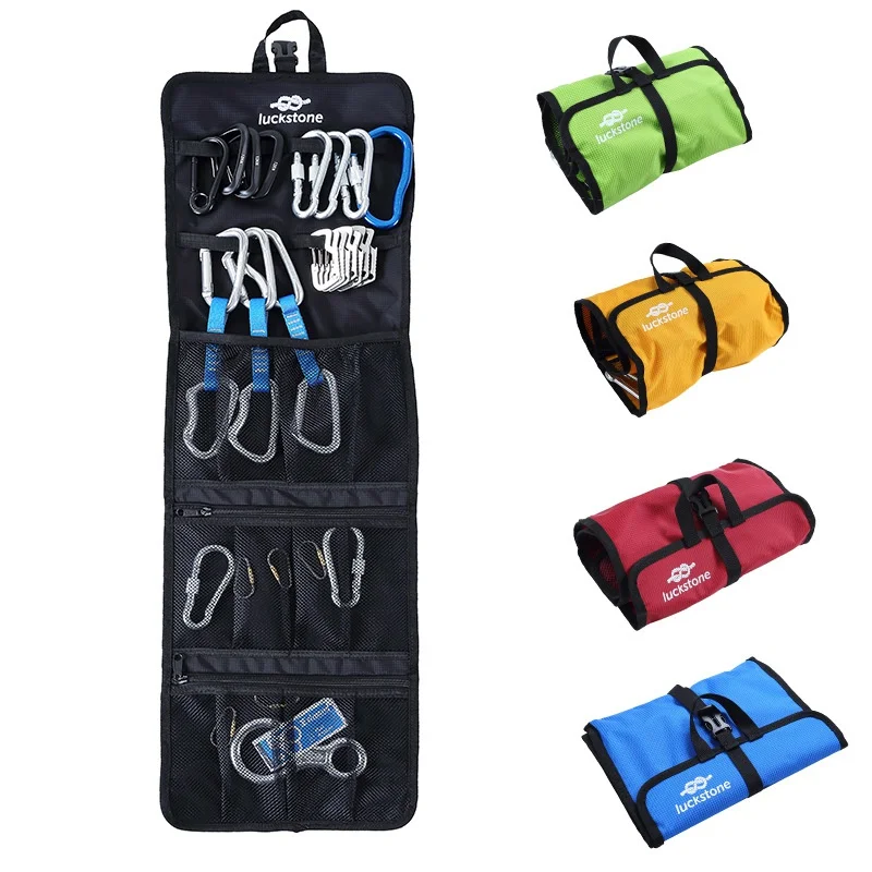 Folding Climbing Carabiner Collection BagRock Climbing Arborist Caving Quickdraw Sling Carabiner Hook Gear Arrange Bags