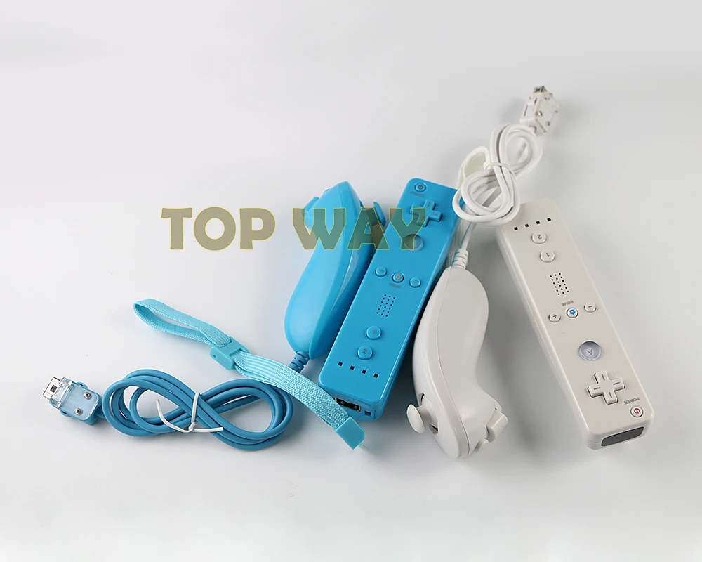 1set New Wired computer game controller left right PC gamepad case with Nunchucks double shock for wii