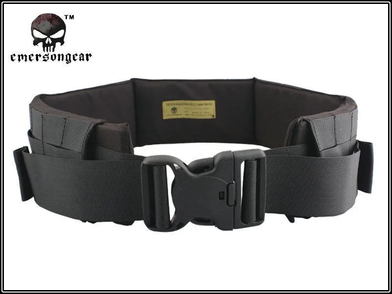 

EMERSON MOLLE Padded Patrol Belt Men sports airsoft painball canvas belt black EM1760 Waist Support