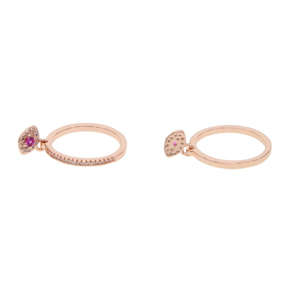 ring for women 2019 latest new design evil eye charm delicate minimal cz band simple minimal cute stacking rings