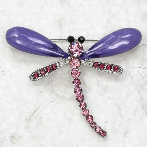 

60pcs/lot Mixed Color (Can Notes Color) Wholesale Fashion Brooch Rhinestone Enamel Dragonfly Pin brooches jewelry Gift C101351