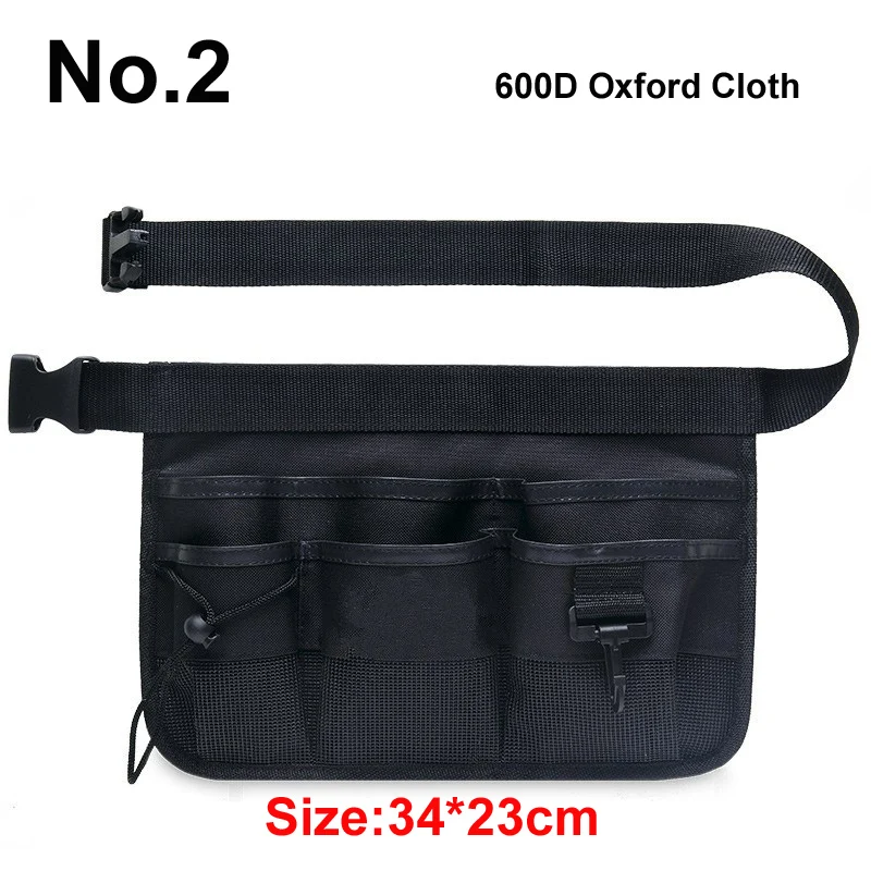 Bolsa de herramientas de mano de tela Oxford 600D de alta calidad, cinta reflectante, bolsa de limpieza de cinturón de jardín, verde/Negro, novedad