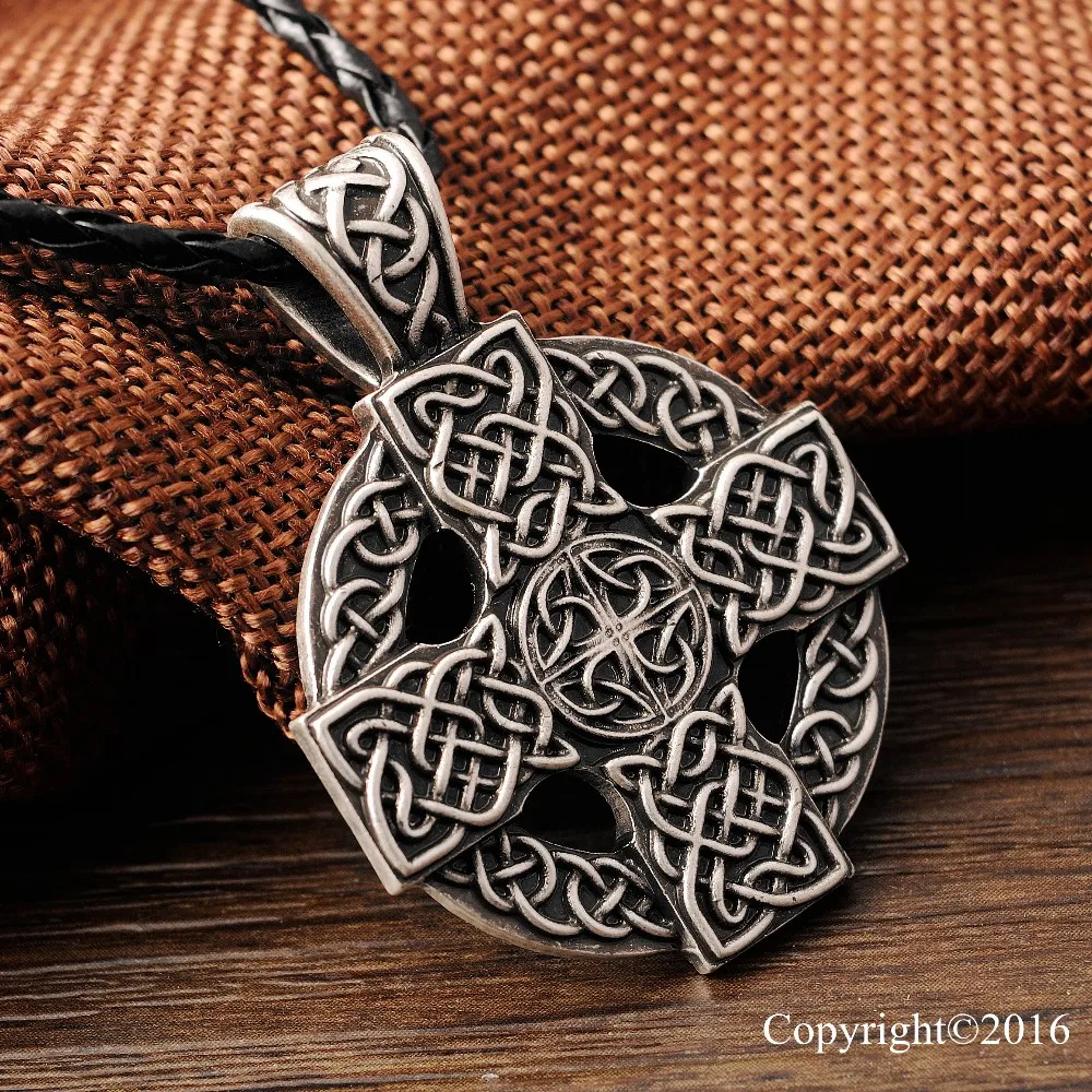 LANGHONG 1pcs Armenian cross Pendant Necklace Solar Cross Celtics Armenian Druid Amulet Pendant Necklace