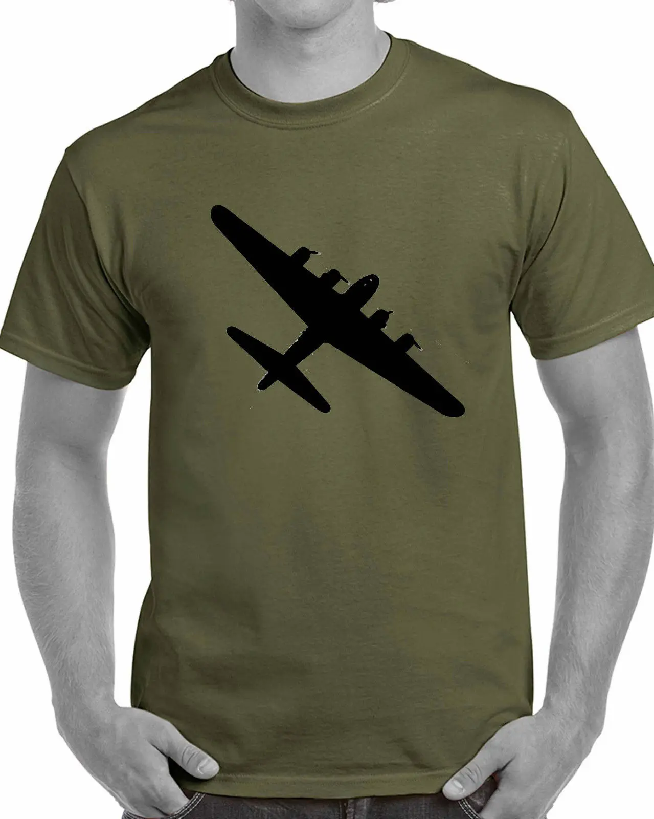 100% Cotton Summer Tees Printed O-Neck B17 B52 Bomber T-Shirt Ww1 Ww2 World War T Shirt Plane Clothing Military Army Men T Shirt