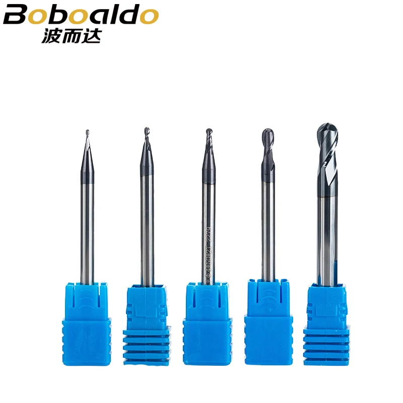 1pc 2 flutes Ball Nose Solid Carbide End mills CNC Milling Cutter HRC45 R0.5 0.75 1 1.75 3 5mm cnc tools milling cutter