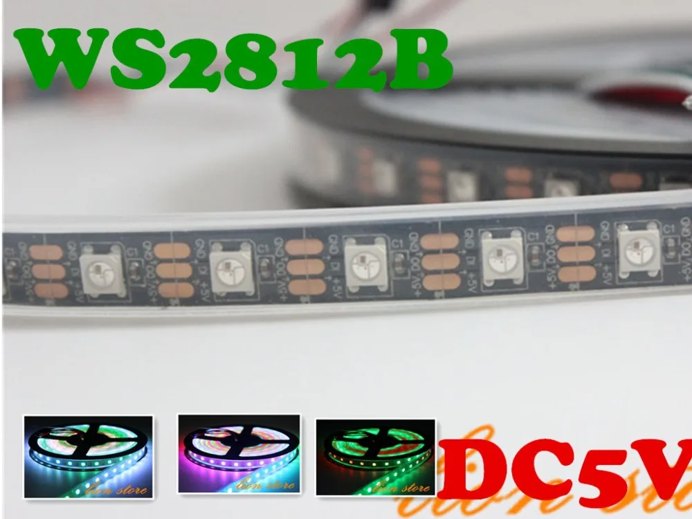 

Waterproof IP20/IP67/IP65 Black PCB 5 Meters Individually Addressable Color WS2812B 5050 SMD RGB LED Strip 60 LEDs/M DC 5V