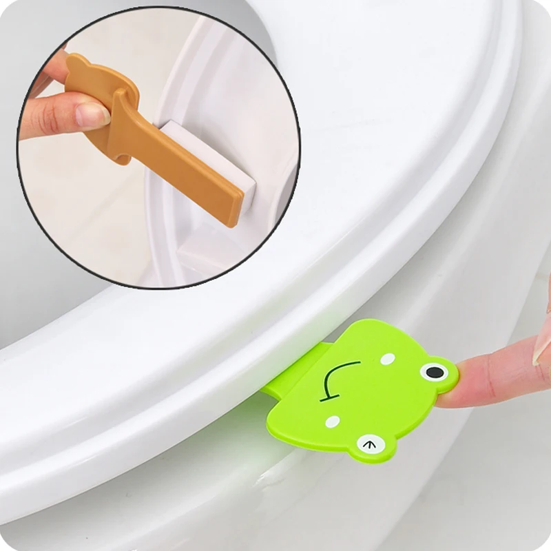 1pcs Cute cartoon creative toilet portable toilet cover is not dirty hands opened toilet lid toilet lifting tool