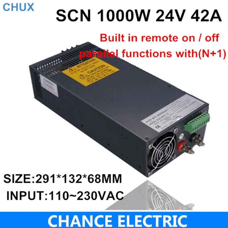 CHUX  24V 1000W Switch Power Supply Driver SCN 110~230V For LED Strip light SMP 12V 15V 48V