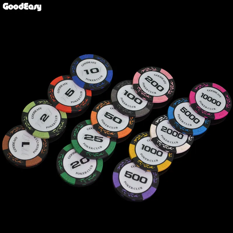 500PCS/SET 14g/pcs Entertainment Poker Chips Sets,Wheat Poker Chips Colorful Clay Chips Texas Hold'em Chips Sets  Metal Box