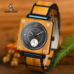 BOBO UCCELLO Top di Marca Alla Moda di Lusso Degli Uomini di Orologi Al Quarzo Relogio Masculino Orologi Delle Donne Della Vigilanza relogio feminino Grande Regalo W-R14