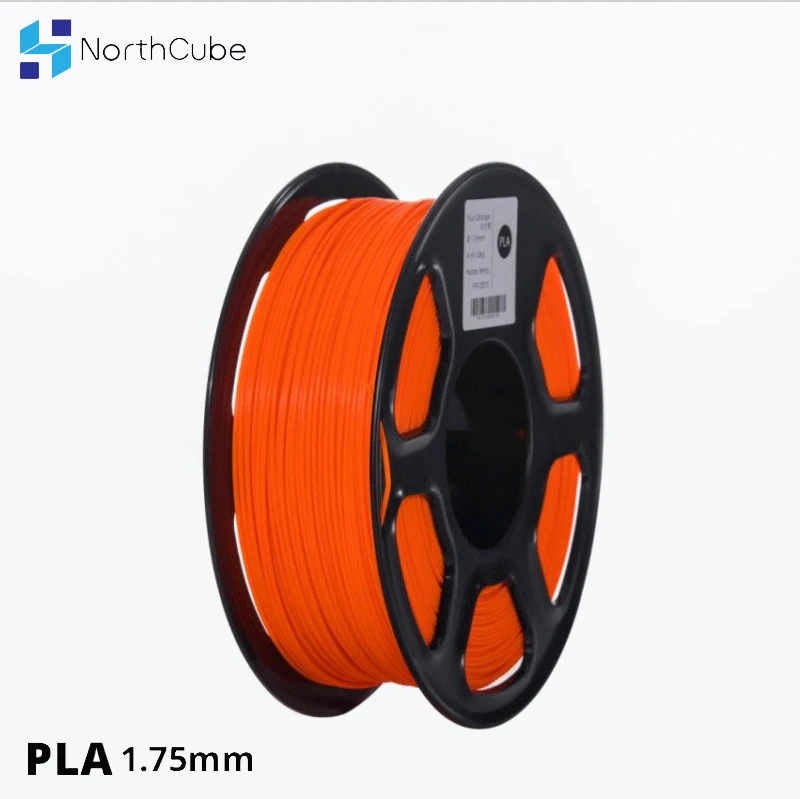 NORTHCUBE 3D Printer PLA Filament 1.75mm for 3D Printers, 1kg(2.2lbs) +/- 0.02mm Fluorescent-Orange Color