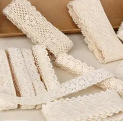 30 yard Diy  Handmade Patchwork Cotton Material Cotton Lace Ribbon Beige Color Cotton Lace TRIM crochet lace