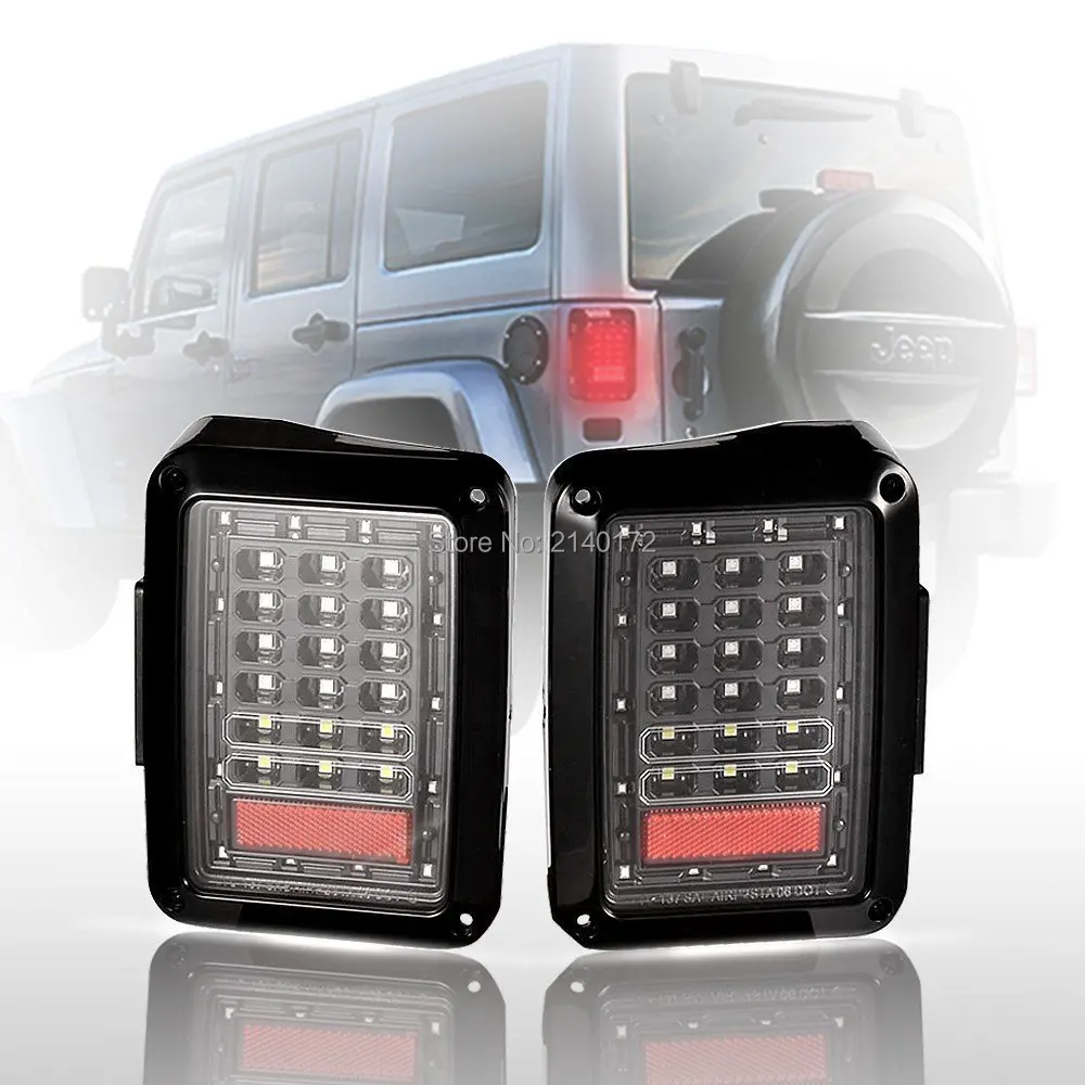 

2PCS 12V LED Tail Lights For 07-15 Jeep Wrangler JK OffRoad 4x4 Taillight Brake Reverse Light Turn Singal Lamp