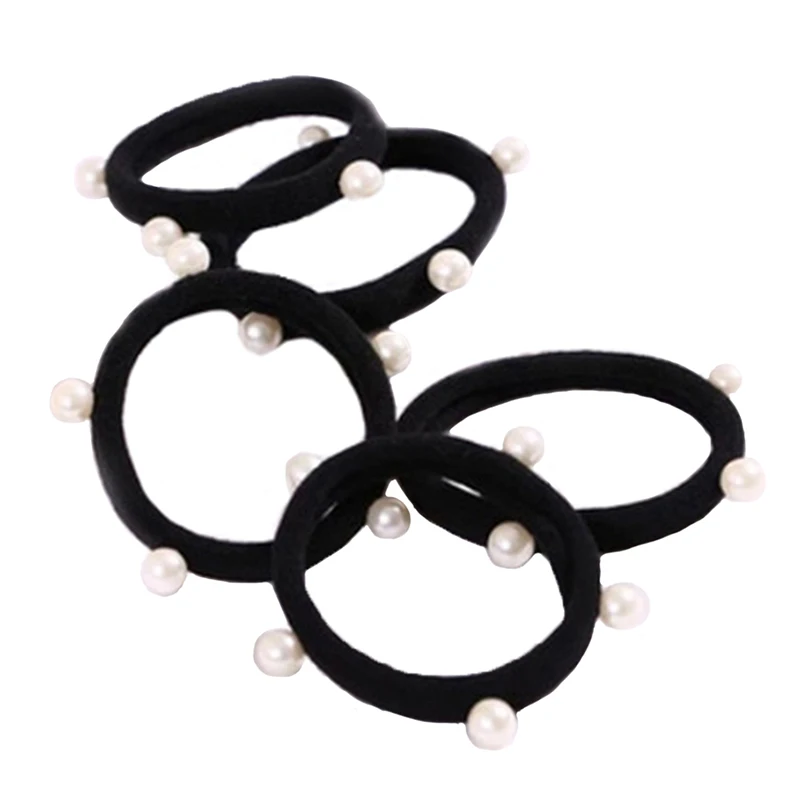 

5 Pcs Women Pearl Hair Rubber Band Cute Elastic Hair Bands Charming Hair Rope Girls Rubber Bands For Hair Haar Accessories