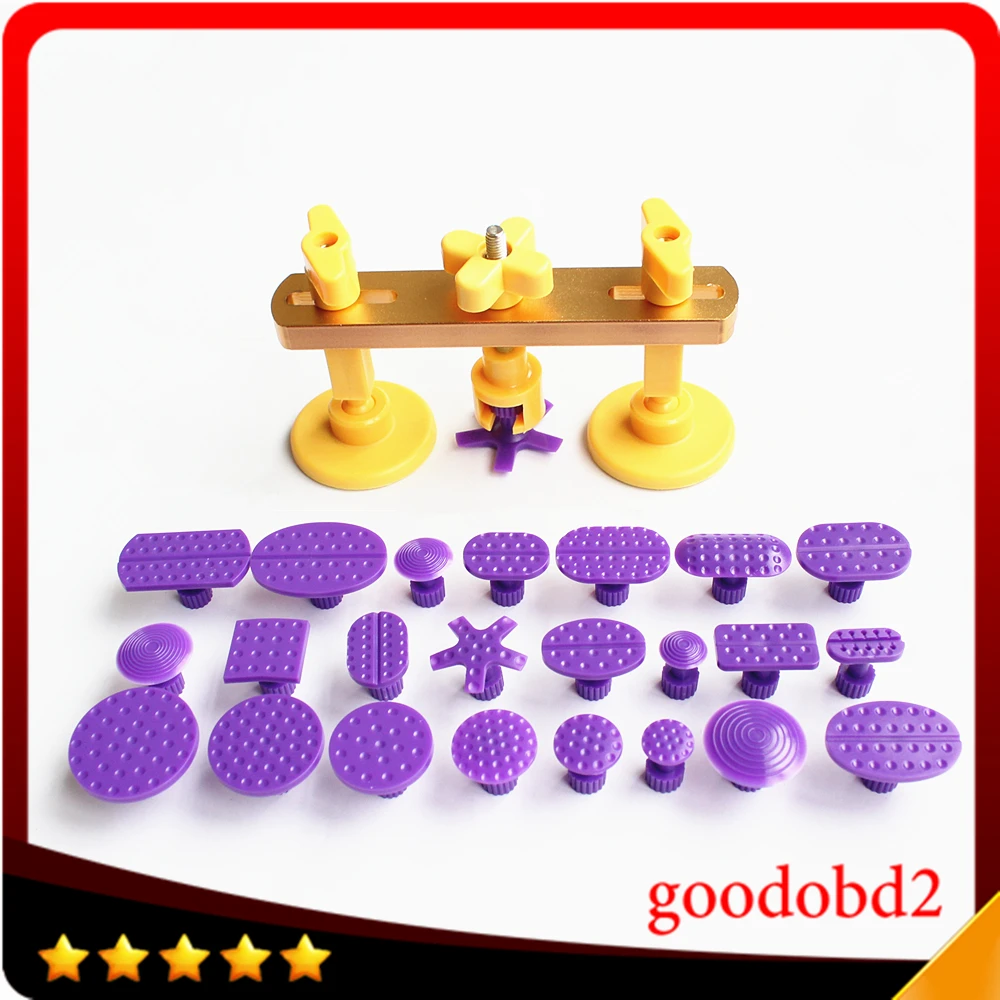 Bridge Dent Puller Kit Auto Body Dent Removal Tools Pops Dent & Ding  Car Repair with 24pc Different Size Glue Tabs