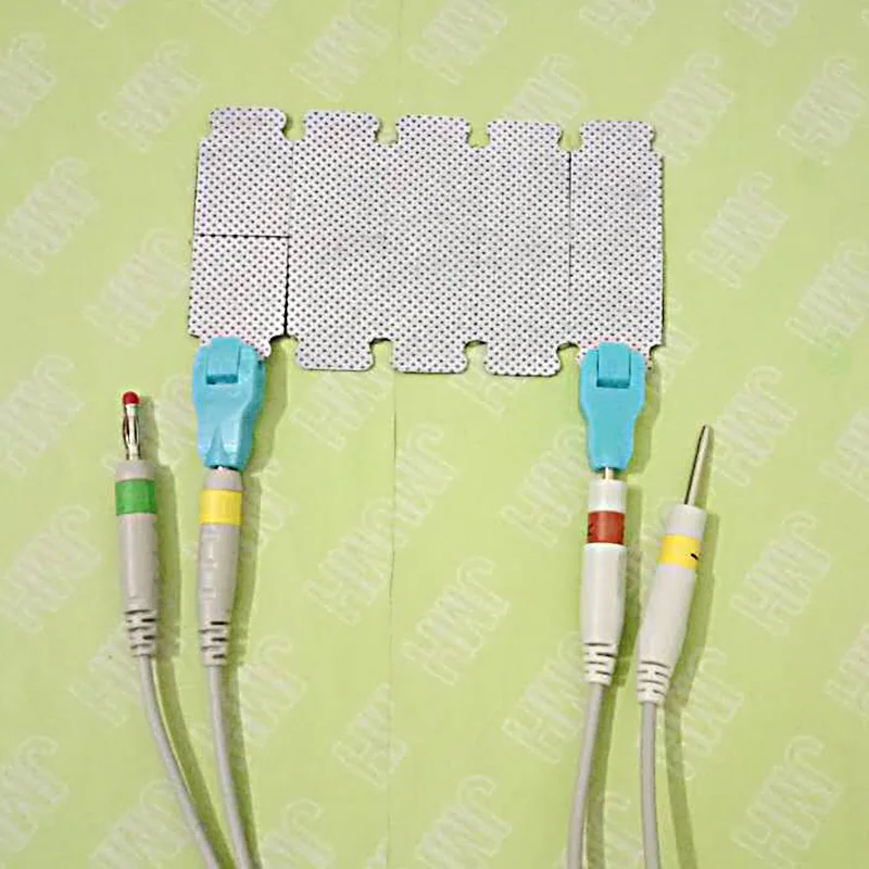 10PCS Multi-function ECG/EKG/EEG/EMG electrode adapter,use with 3.0/4.0mm plug leadwire electrode,blue POM electrode