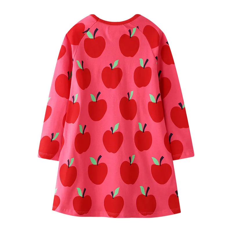 Springen Meter Neue Marke Apple Langarm Kleider Für Baby Mädchen Kleidung Baumwolle Herbst Frühling Prinzessin Party Nette Mädchen Kleider – Detail 9