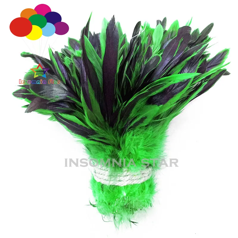 600 pcs Carnival Dyed Rooster Saddle Hackle Feather Strung 6-8 inch / 15-20 cm Chicken feather Trimming Cock Ribbons costume