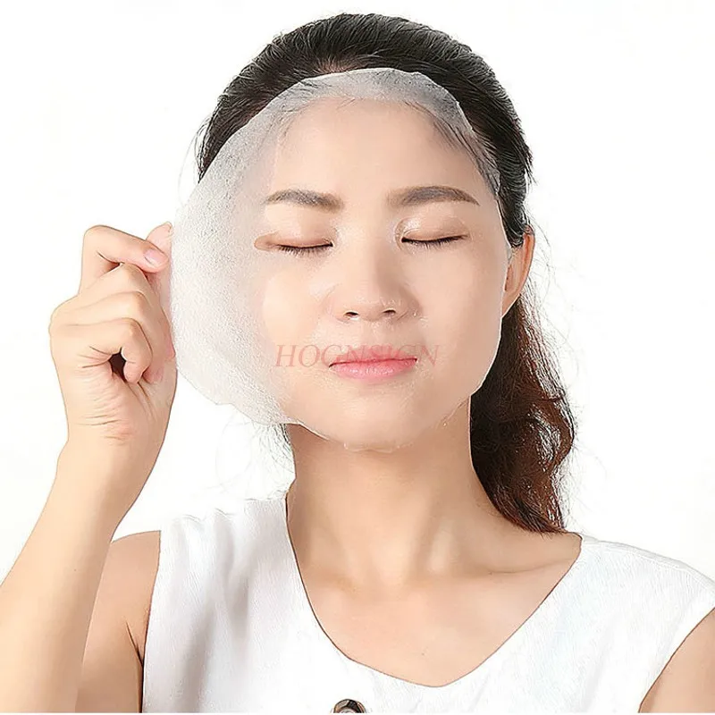 100 pçs comprimido máscara facial processo de papel ultra fino descartável spa filme hidratante papel máscara seca fivela venda