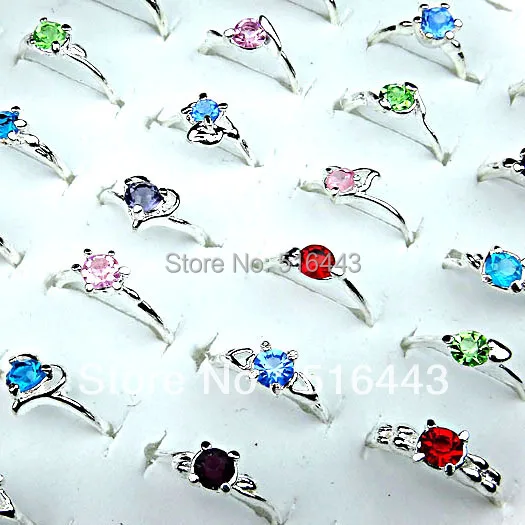 

Big Promotion 200pcs Wholesale Jewelry Lots Mix Color Czech Rhinestones Women Silver Plated Rings Free Shipping A-120