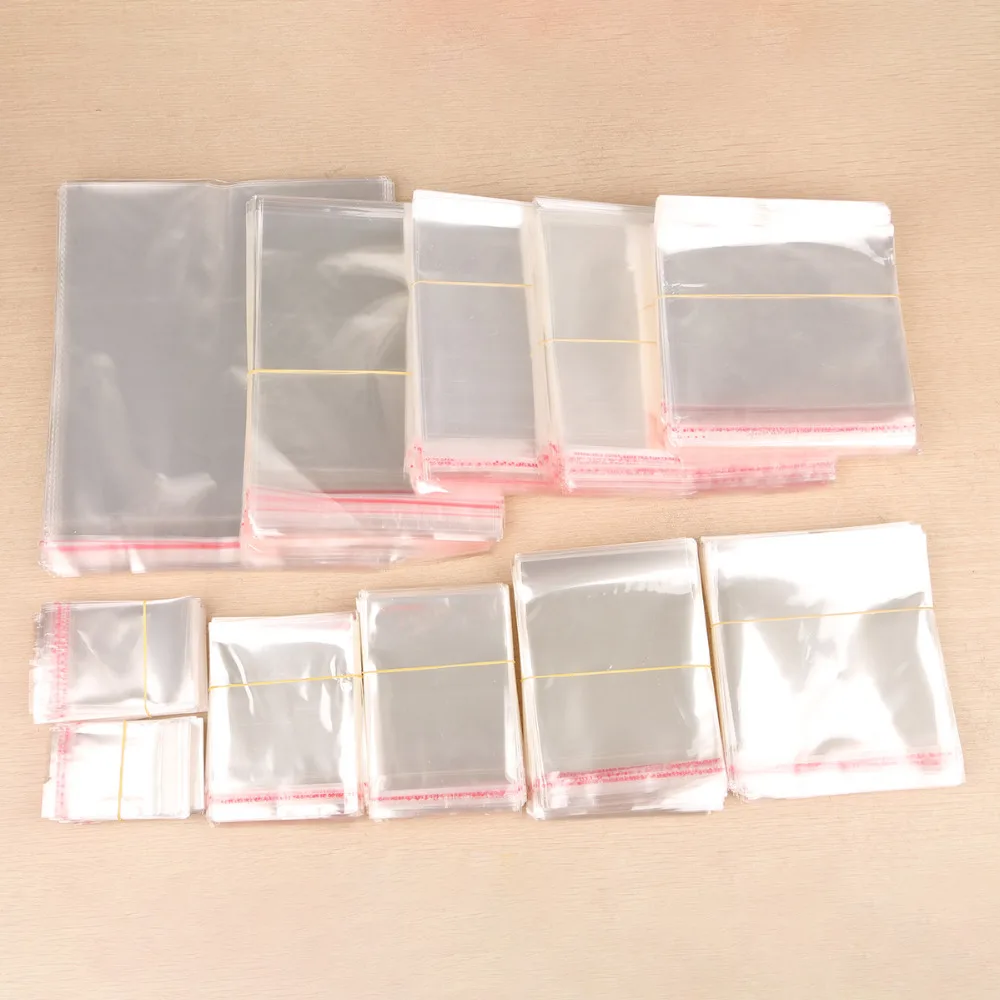 200pcs Transparent Self Adhesive Plastic Seal OPP Bags  Jewelry Packaging Bag Wedding Favor Pouch Gift Bag