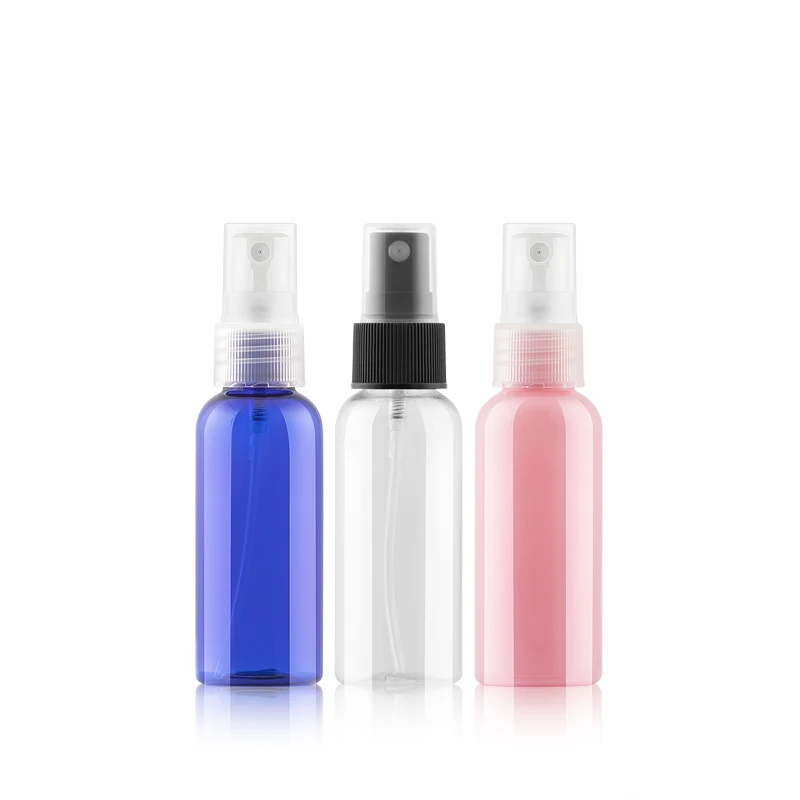 50ml 50pcs Clear/Green/Blue/Brown/Peal White/Pink/Translucent Pink Empty Refillable Spray Pump Bottle Perfume Liquid Container