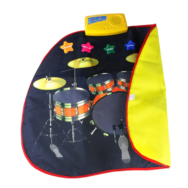 Engraçado Foot Tread Jazz Drum Set para Crianças, Instrumento Musical, Play Mat, Brinquedos Pais-Filhos, Pedal, Brinquedo de Educação Musical Infantil