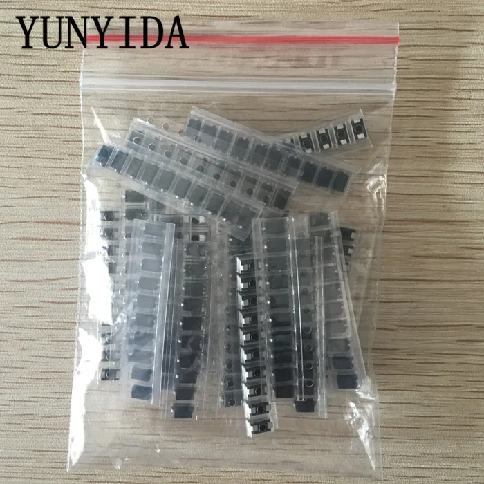 Kit surtido de diodos SMD, 20 valores x 10 unidades, contiene SS110, SS220, SS210, SS310, SS510, SS16, SS26, SS34, SS36, ES1J, ES1D, M7, M4, US1M,