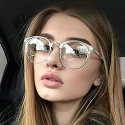 Women Glasses Frame Men Eyeglasses Frame Vintage Round Clear Lens Glasses Optical Spectacle Frame