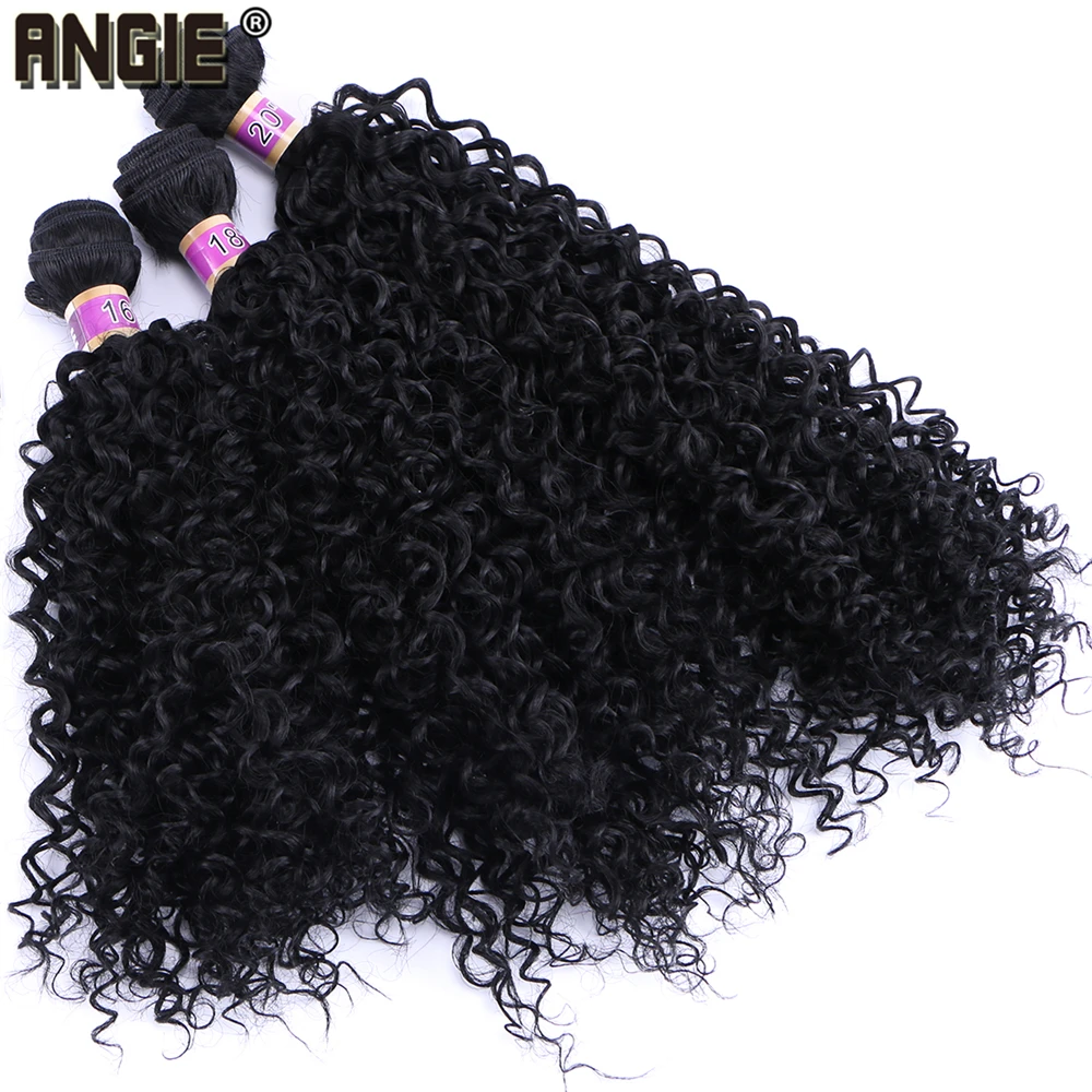 Kinky Curly Hair Weave Bundles High Temperature Synthetic Hair Extensions for Black Women