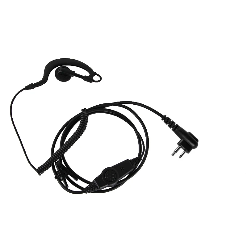 2pin G-shaped Ear hook headset Mic PTT Earphone For Motorola walkie talkie GP68 GP88 GP2000 GP300 HYT TC-500 TC-600 Radio