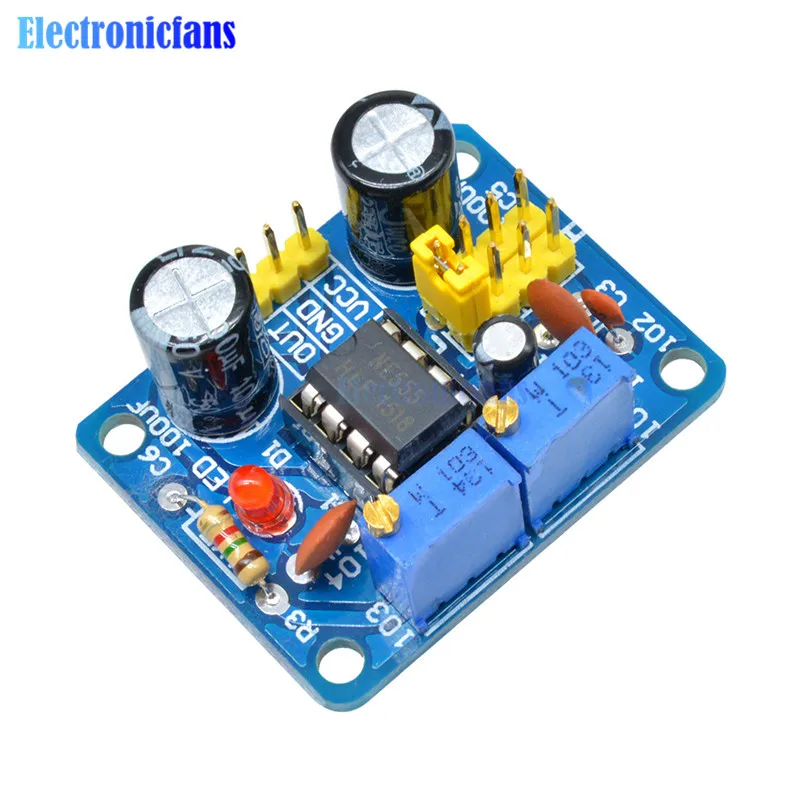 NE555 Pulse Frequency Duty Cycle Square Wave Rectangular Wave Signal Generator Adjustable 555 Board NE555P Module diymore