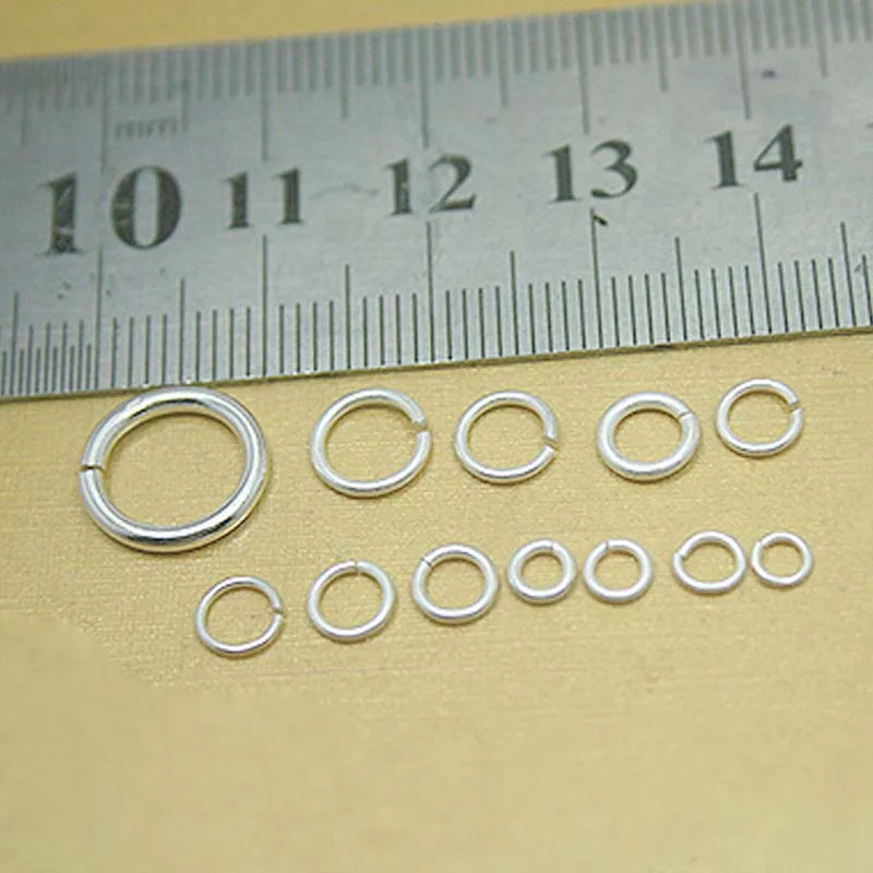 20pcs Genuine Real Pure Solid 925 Sterling Silver Open Jump Rings Split Ring for Key Chains Jewelry Making Findings Accessories