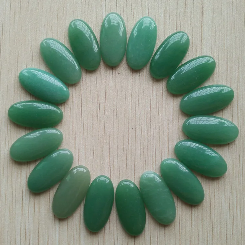 

Wholesale 20pcs/Lot fashion natural green aventurine oval cab cabochons for Jewelry Accessories beads15x30mm free shipping