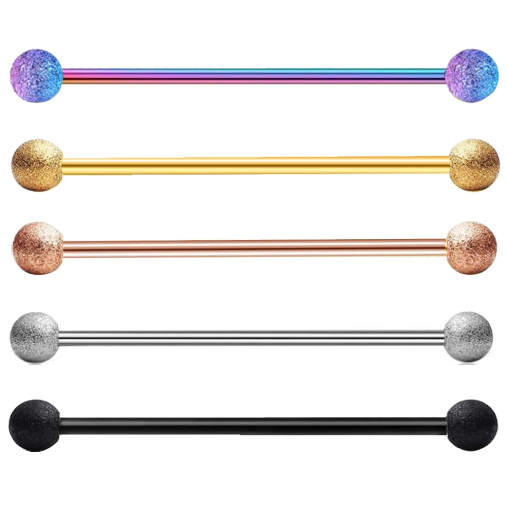 JUNLOWPY Wholesales 14G Surgical Steel Industrial Barbell for Women Men Cartilage Earring Body Piercing Jewelry 1 1/2 Inch 38mm