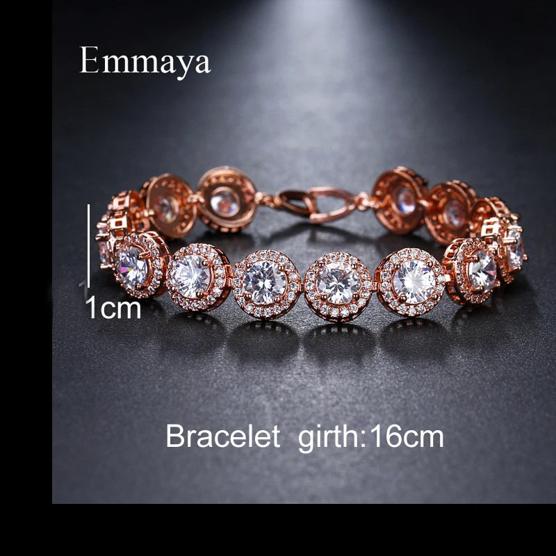 Emmaya Brand Charm Classic AAA Cubic Zircon Three Colors Roundel Bracelets For Woman Elegance Wedding Party Birthday Gift