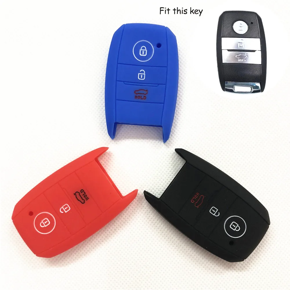 3 Button Silicone Car Remote Key Fob Shell Cover For Kia Stonic Rio Ceed Soul Sportage Sorento Carens Picanto Skin Smart Holder