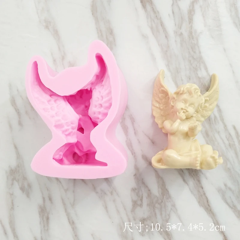 3d Wings Baby Angel Molds Fondant Cake Mold Moulds Soap Making Candle Mold Baking Tools Chocolate Mould DIY Aroma Stone Silicone