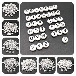 4x7mm Letter A-Z & 0-9 Oblate Alphabet Beads Acrylic For Jewelry Making DIY Bracelet Necklace Accessories