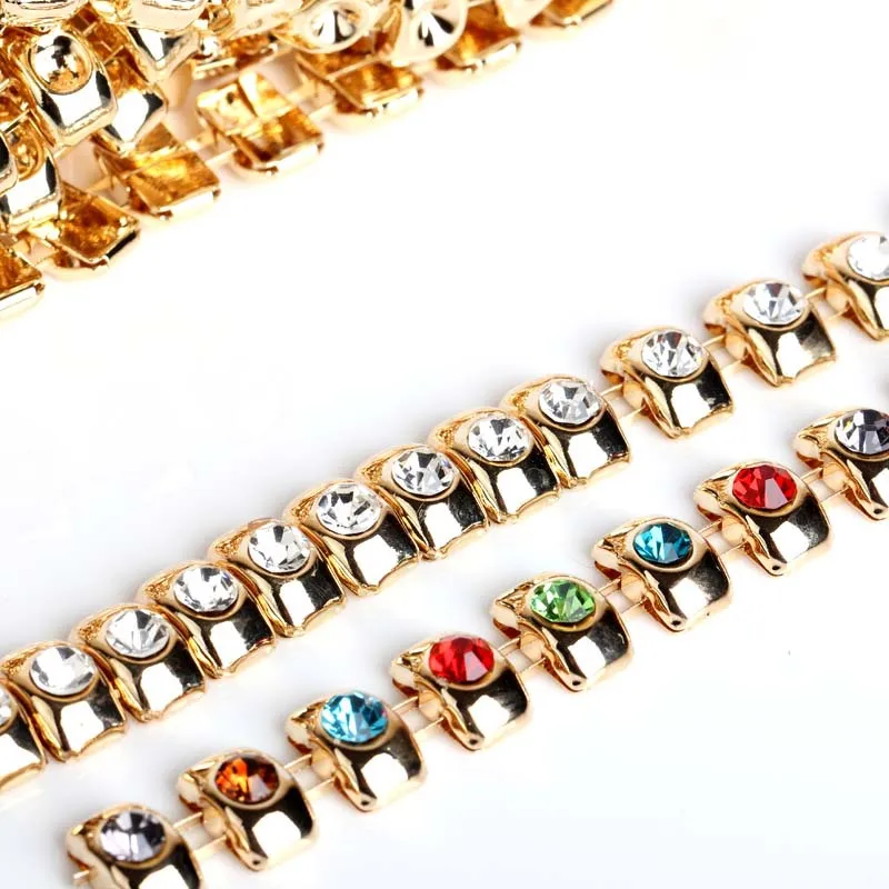 New style 7x12mm 1 yards competitive products Bread shaped rhinestone chain DIY/Mobile shell/clothing accessories