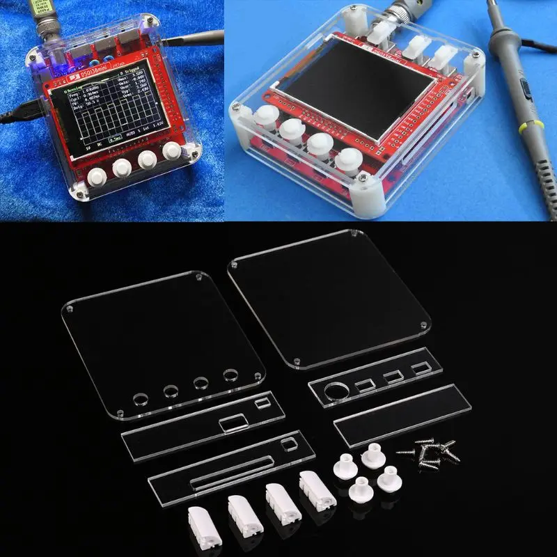 DSO138mini Digital Oscilloscope Kit DIY Learning Pocket-size DSO138 Upgrade+Acrylic Protection Case