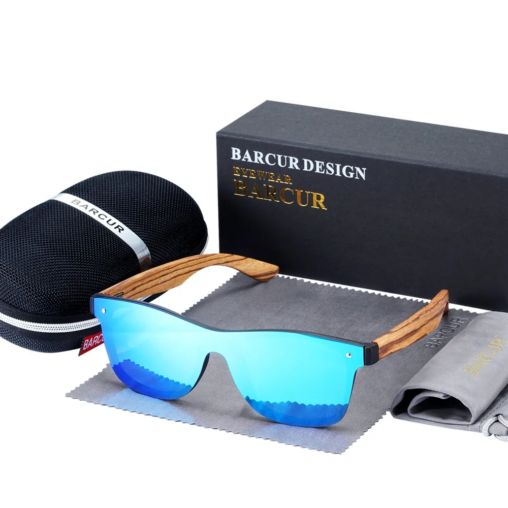 BARCUR Luxus Vintage Sonne Schatten Männer Holz Sonnenbrille UV400 Schutz Fashion Square Sonnenbrille Frauen