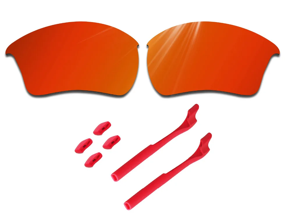 

Glintbay 100% Precise-Fit Fire Red Replacement Lenses and Red Rubber kit for Oakley Half Jacket 2.0 XL Sunglasses