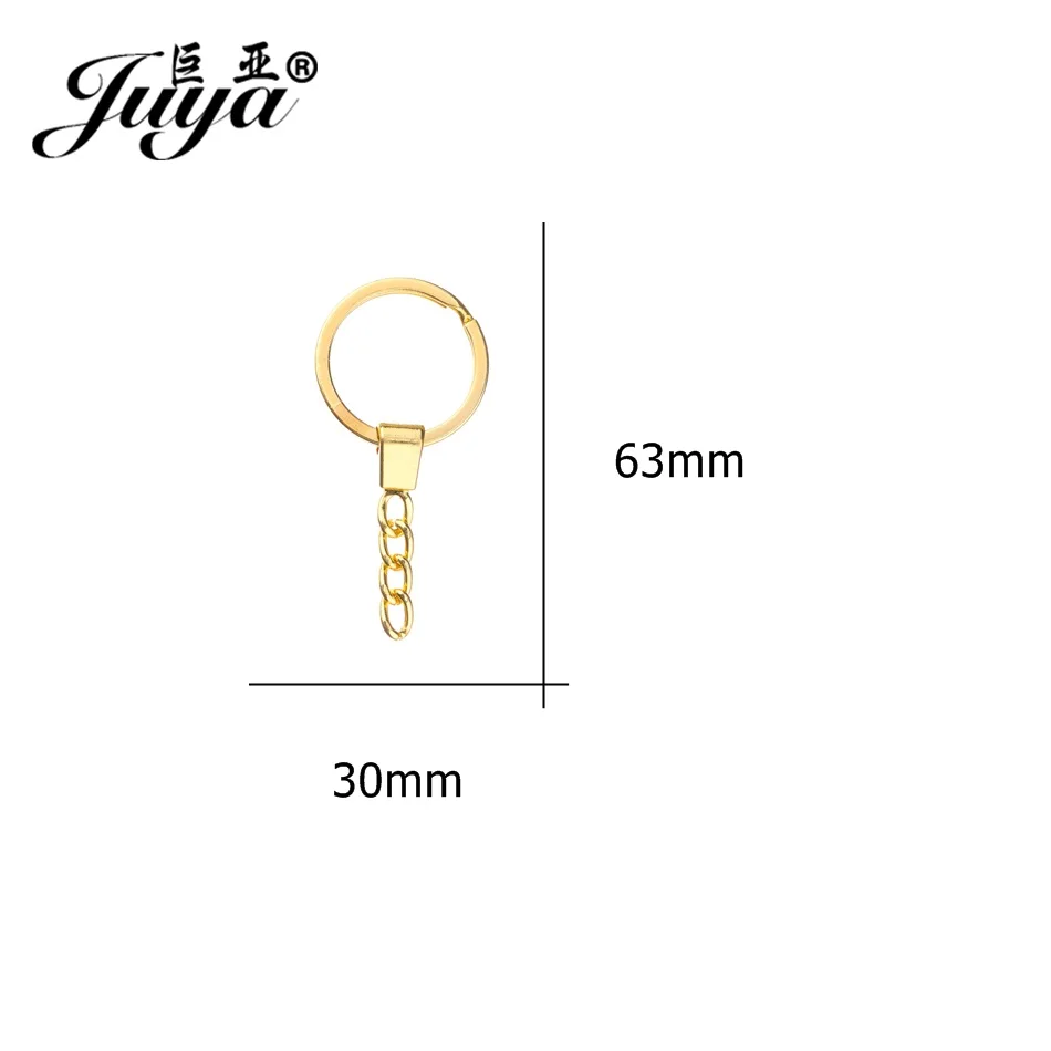 10pcs/lot Key Ring Chain Bag Pendant 50mm Long Round Split Keychain Keyrings For Jewelry Making Handmade Accessories Wholesale
