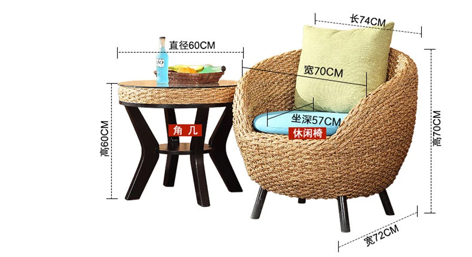 2018 new style design ratten chair living room furniture balcony table and chair 2089