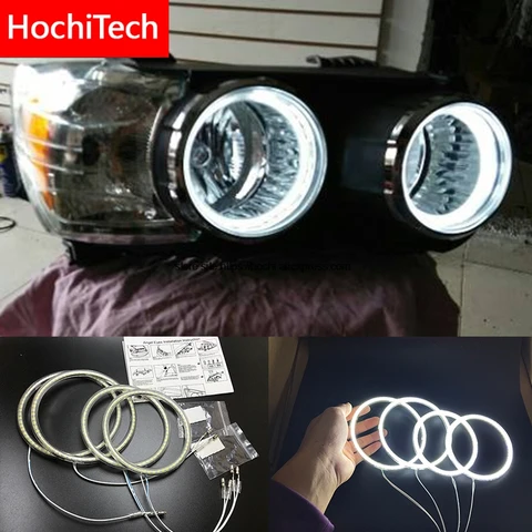 HochiTech для Chevrolet Aveo 2011-2014, ультра яркий SMD, белый, фотоэлементы, глаза ангела, 2600LM, 12 В, комплект колец, дневные ходовые рандомные модели