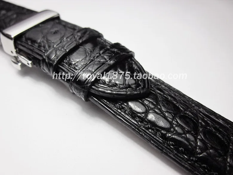 Top Grade 18 19 20 21 22mm Black Leather WatchBand Alligator Skin Strap Butterfly Buckle for IWC La Grande Classique L2L4 Watch