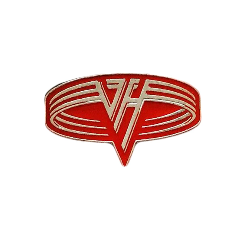 Van Halen logo brooch heavy metal band pin vintage 80s hard rock music fans collection